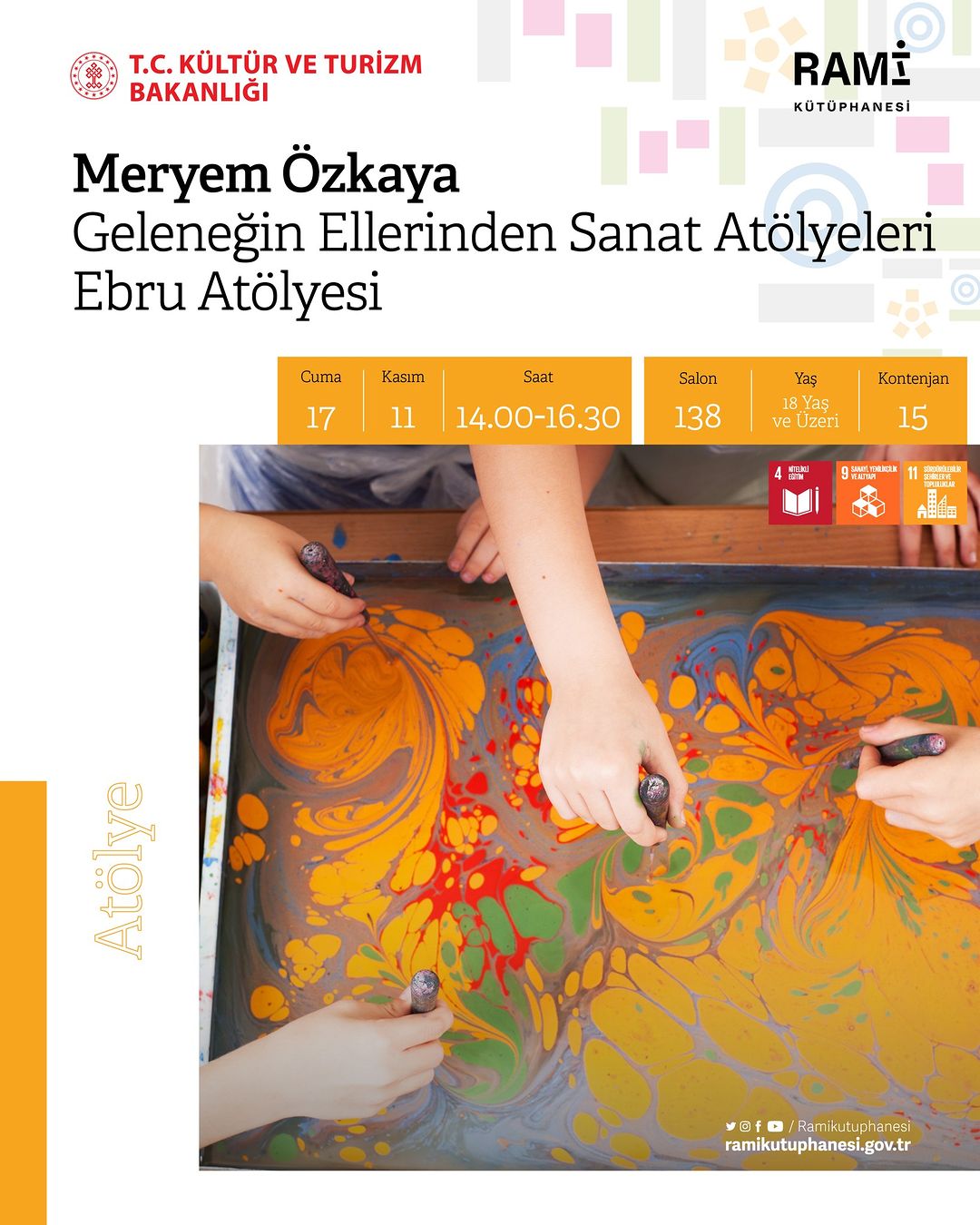 RAMİ KÜTÜPHANESİ -  Meryem Özkaya Geleneğin Ellerinden Sanat Atölyeleri Ebru Atölyesi 